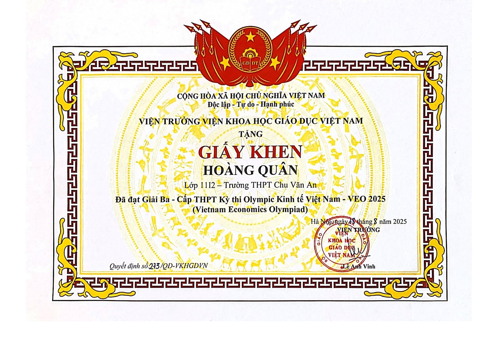Certificate 9